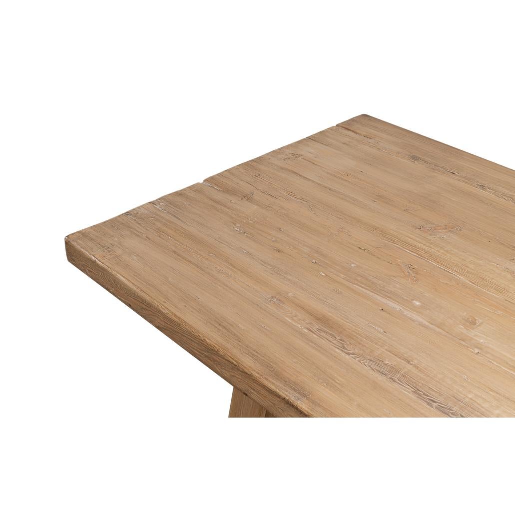 Asian Industrial Reclaimed Wood Farm Table For Sale