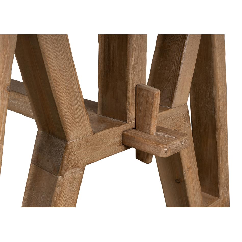 Asiatique Table de ferme industrielle en bois de récupération en vente