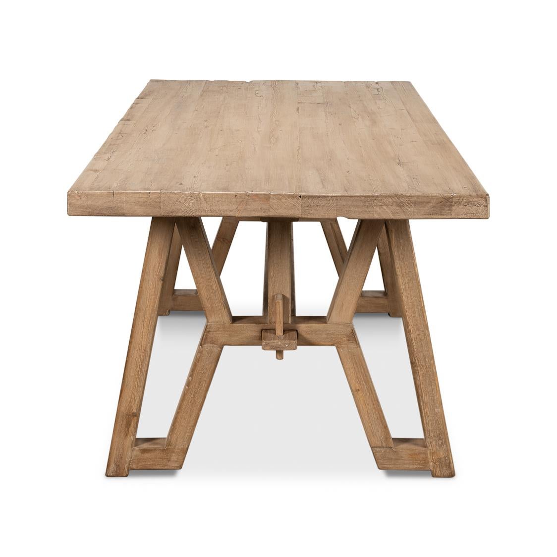 Table de ferme industrielle en bois de récupération Neuf - En vente à Westwood, NJ