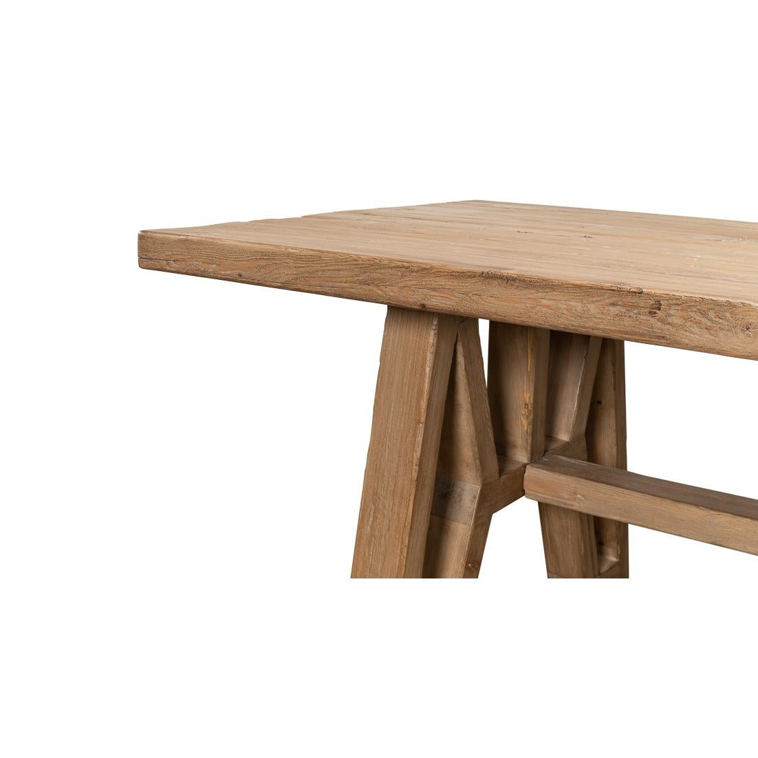 Industrial Reclaimed Wood Farm Table For Sale 1