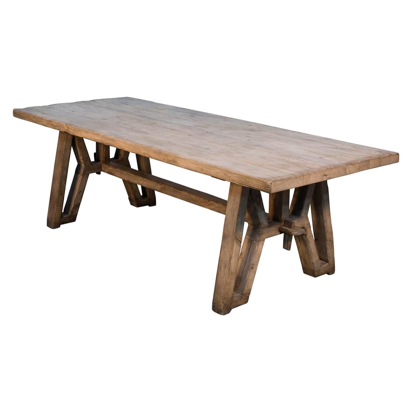 Industrial Reclaimed Wood Farm Table