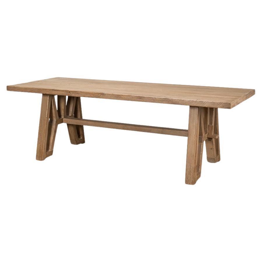 Industrial Reclaimed Wood Farm Table For Sale