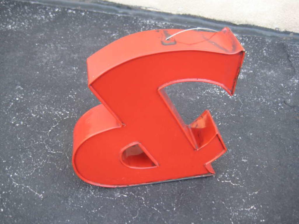Mid-Century Modern Industrial Red Ampersand Letter For Sale