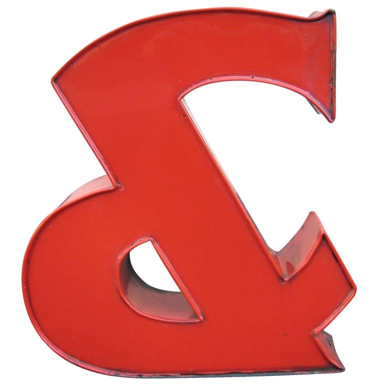 Industrial Red Ampersand Letter For Sale