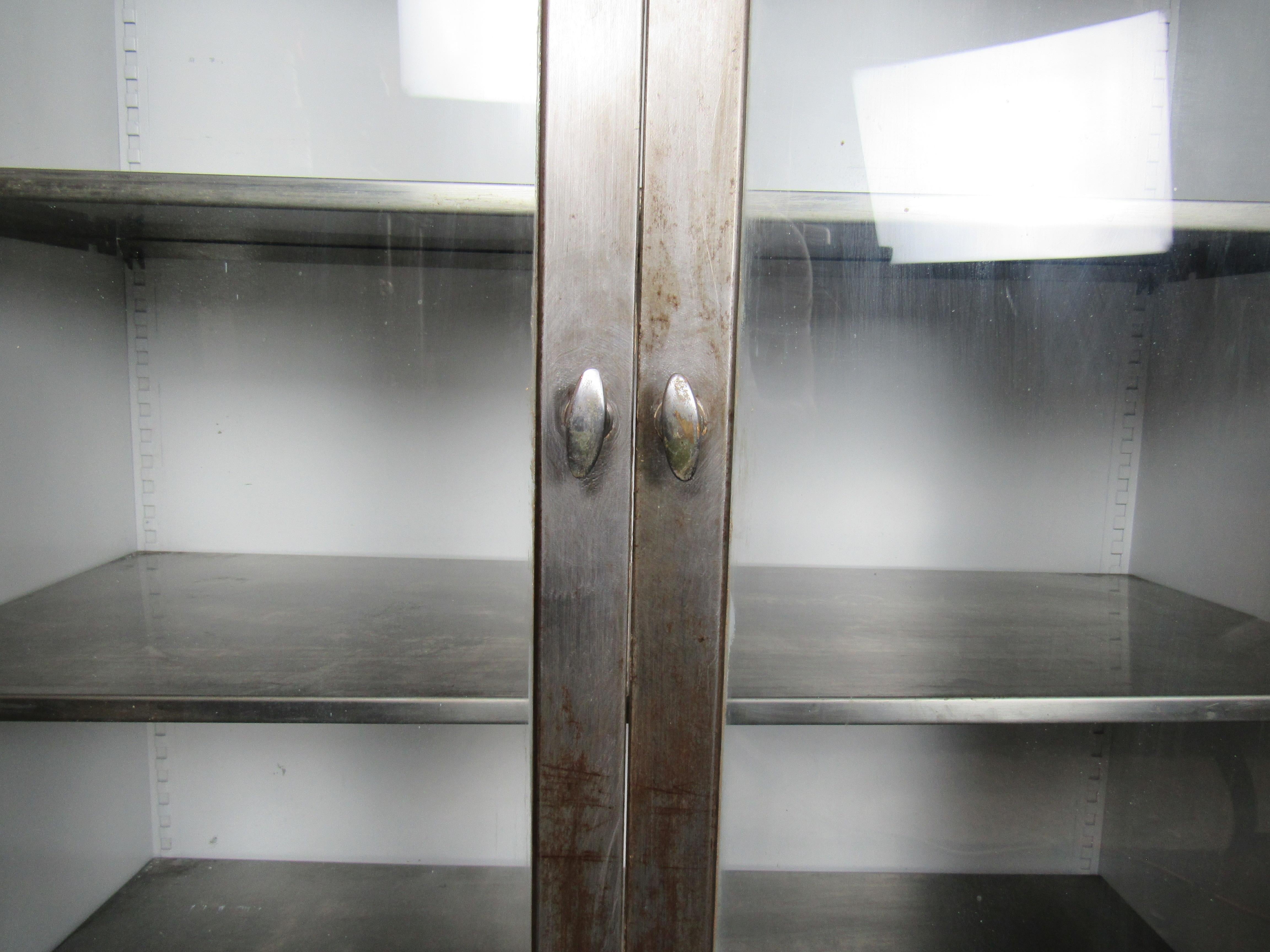 Metal Industrial Restored Factory Cabinet 