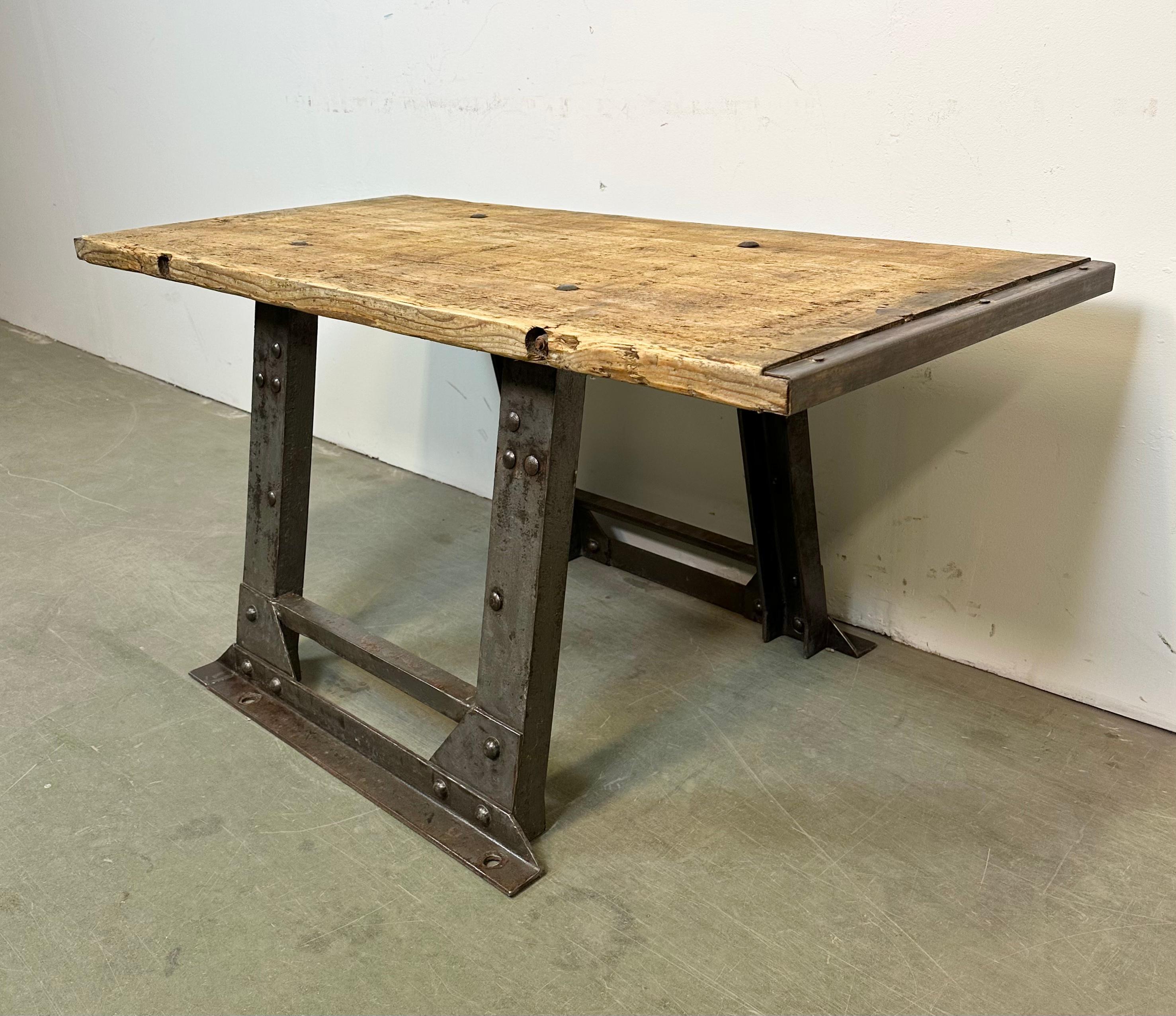 20th Century Industrial Riveted Coffee Table, 1960s For Sale