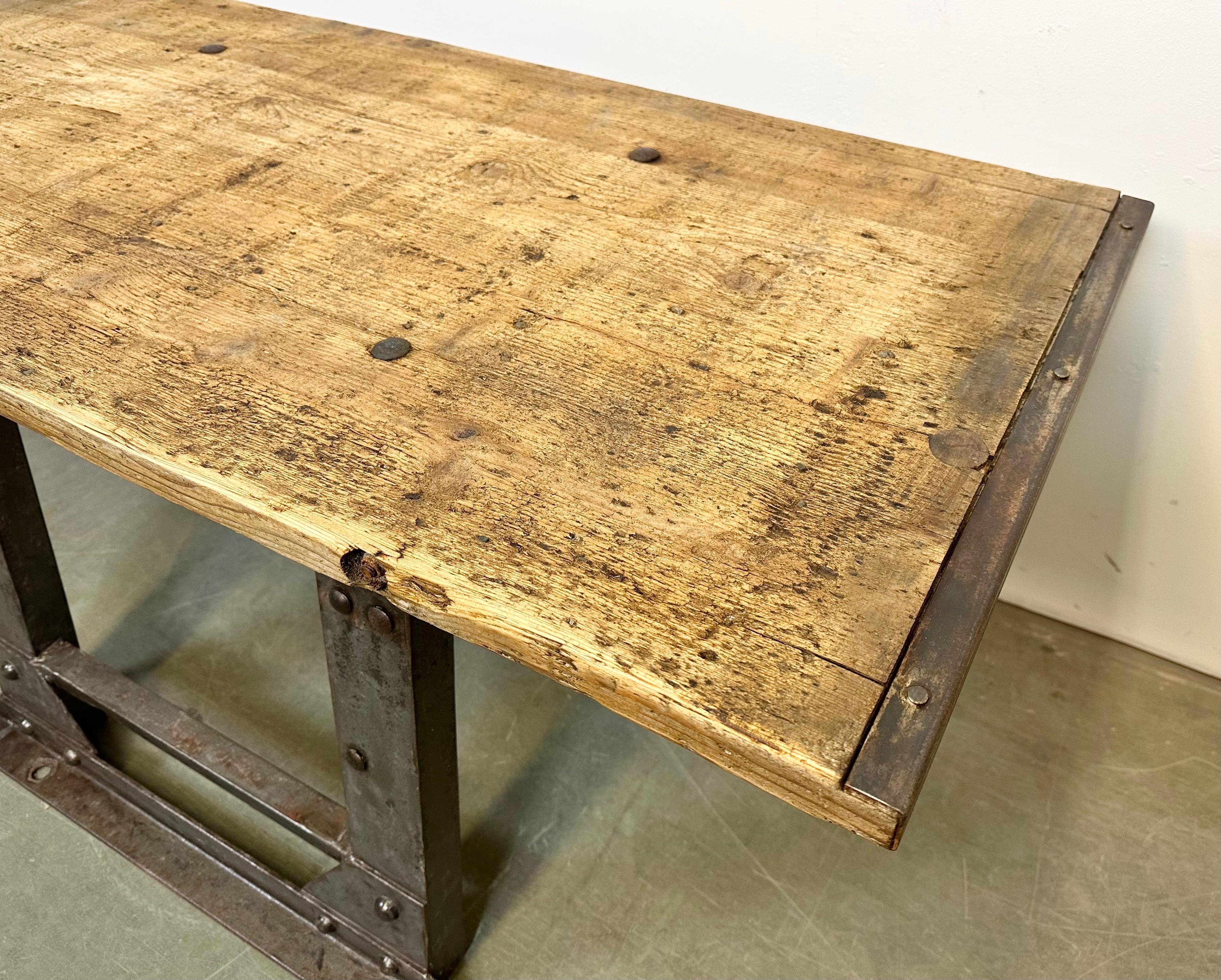 Industrial Riveted Coffee Table, 1960s For Sale 3