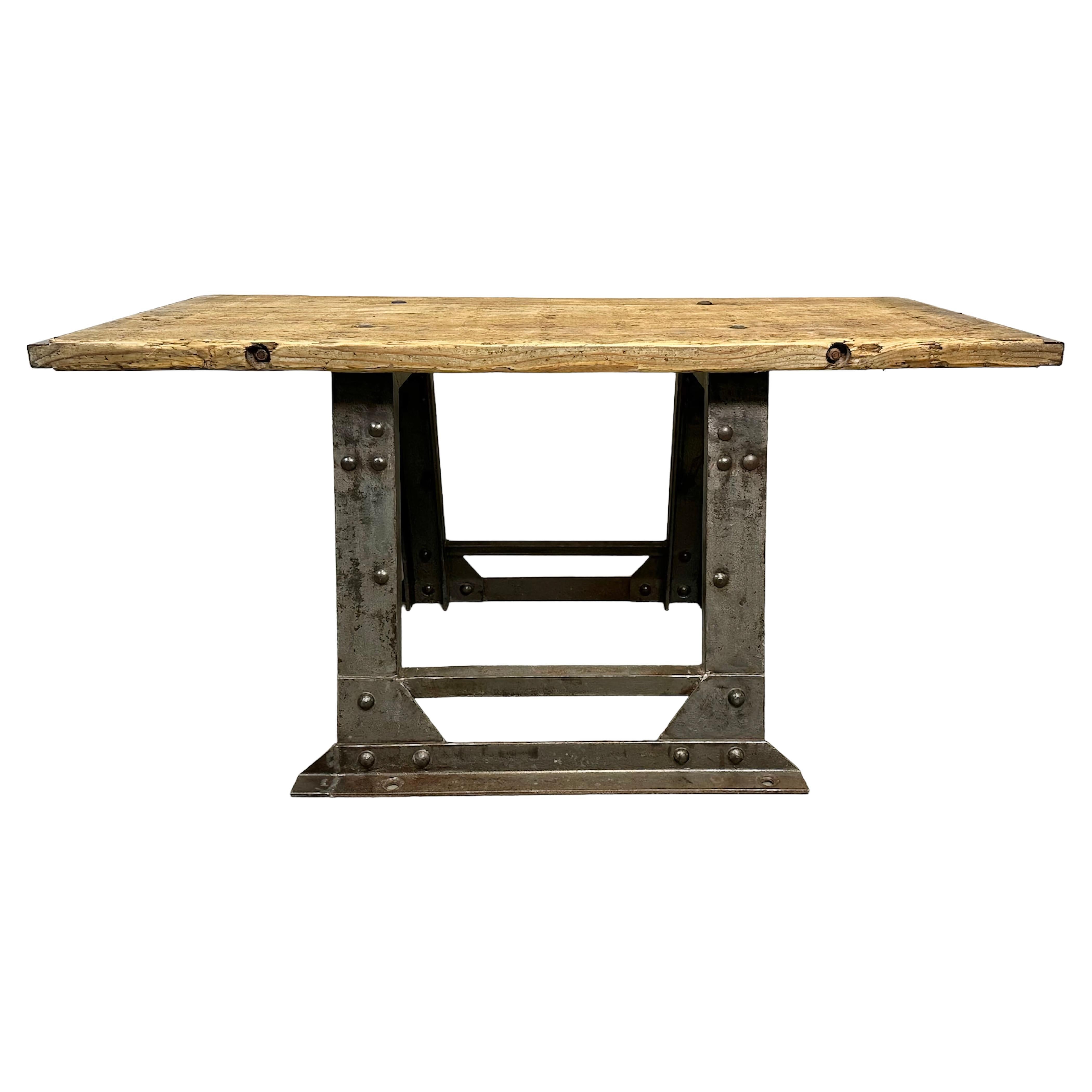 Industrial Riveted Coffee Table, 1960s For Sale