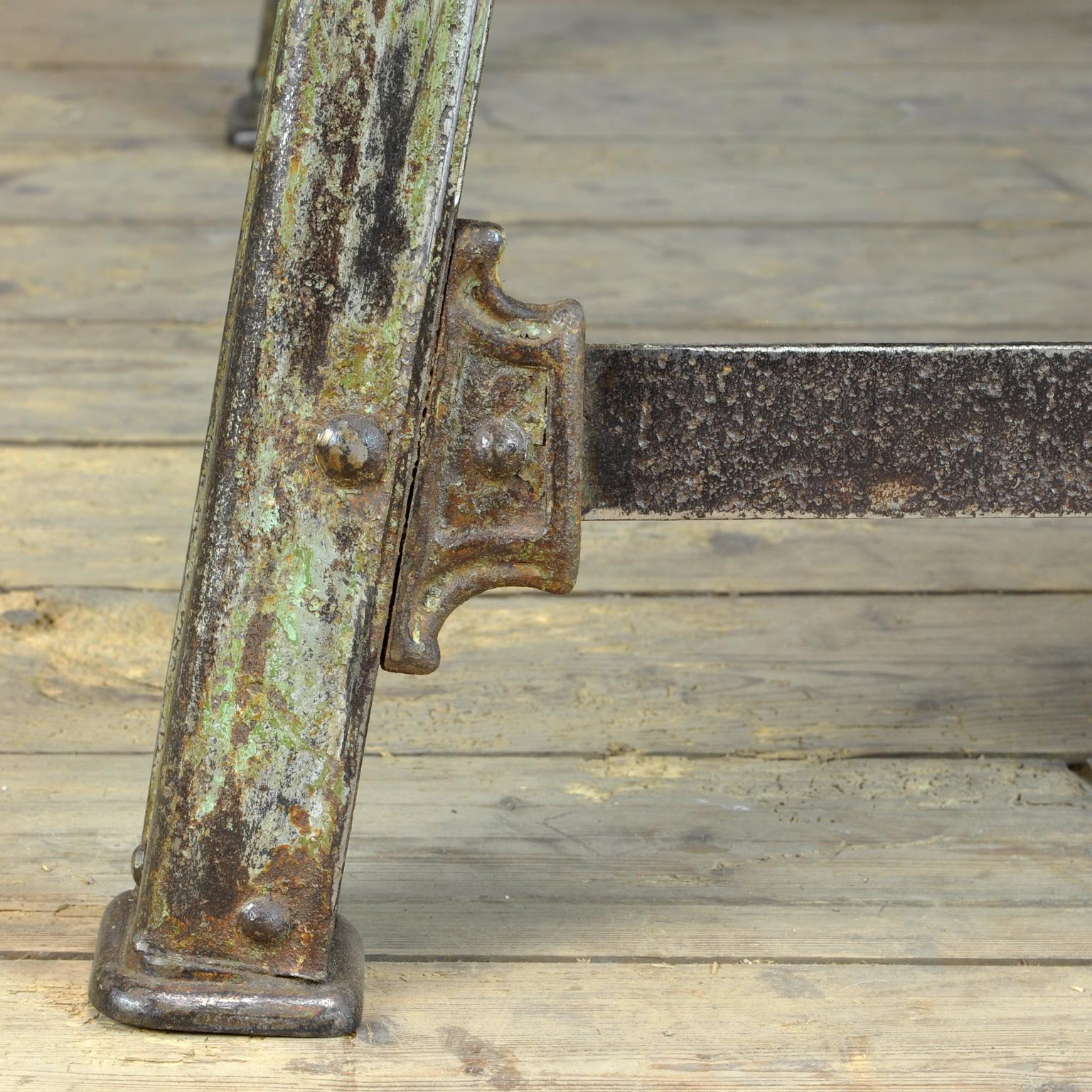 Industrial Riveted Cast Iron Table, 1900's 5