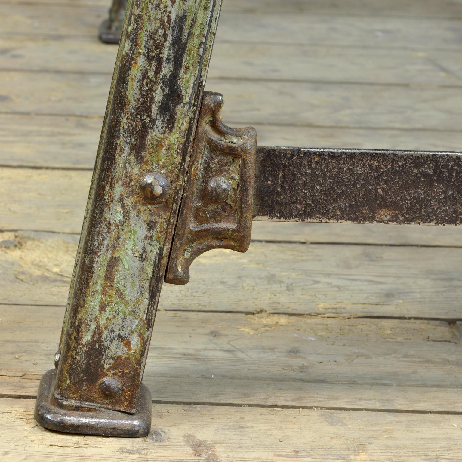 Industrial Riveted Cast Iron Table, 1900's 7