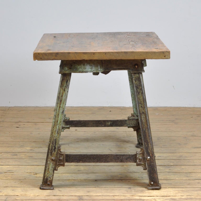 Early 20th Century Industrial Riveted Cast Iron Table, 1900's