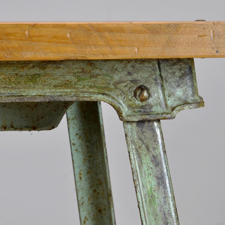 Industrial Riveted Cast Iron Table, 1900's 4