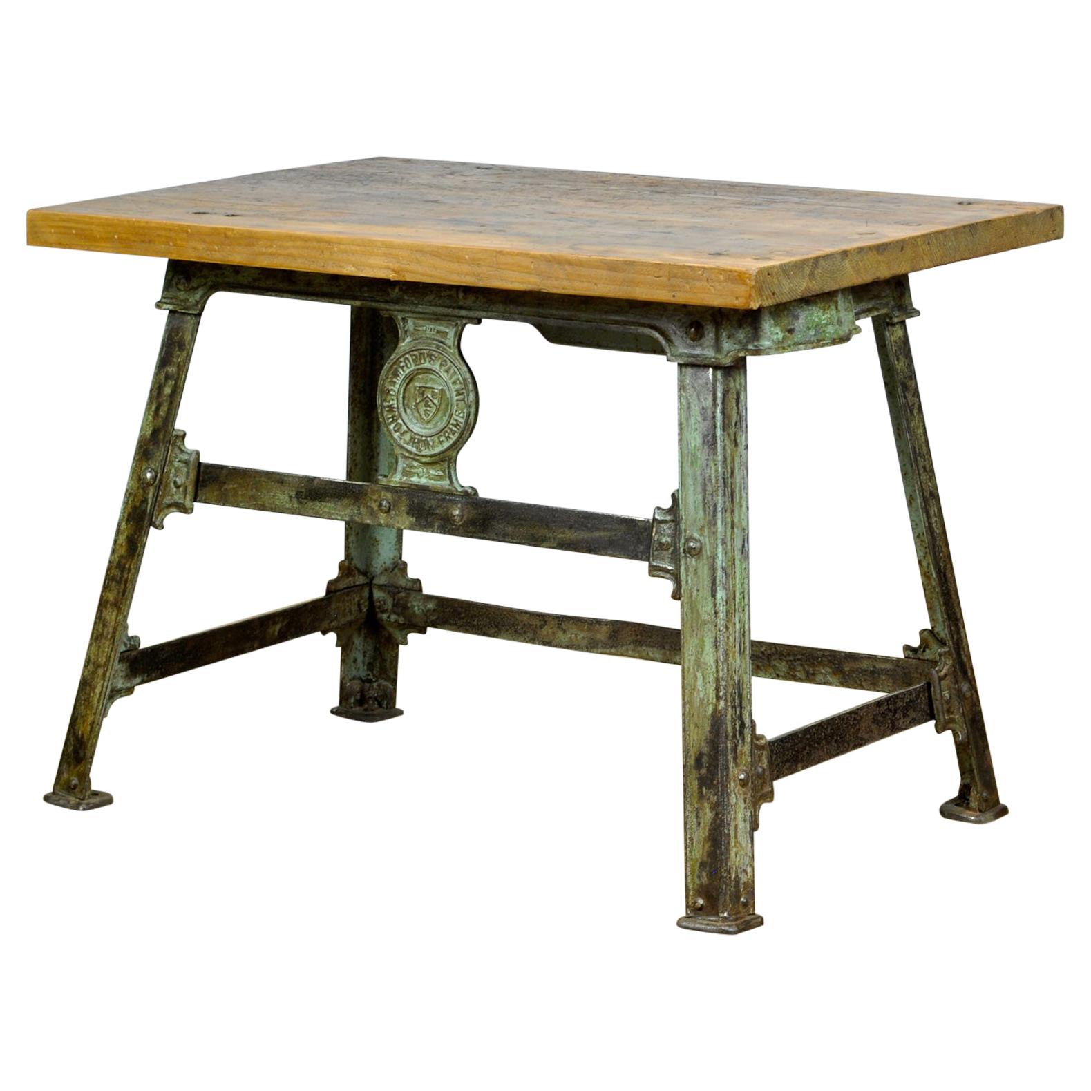 Industrial Riveted Cast Iron Table, 1900's