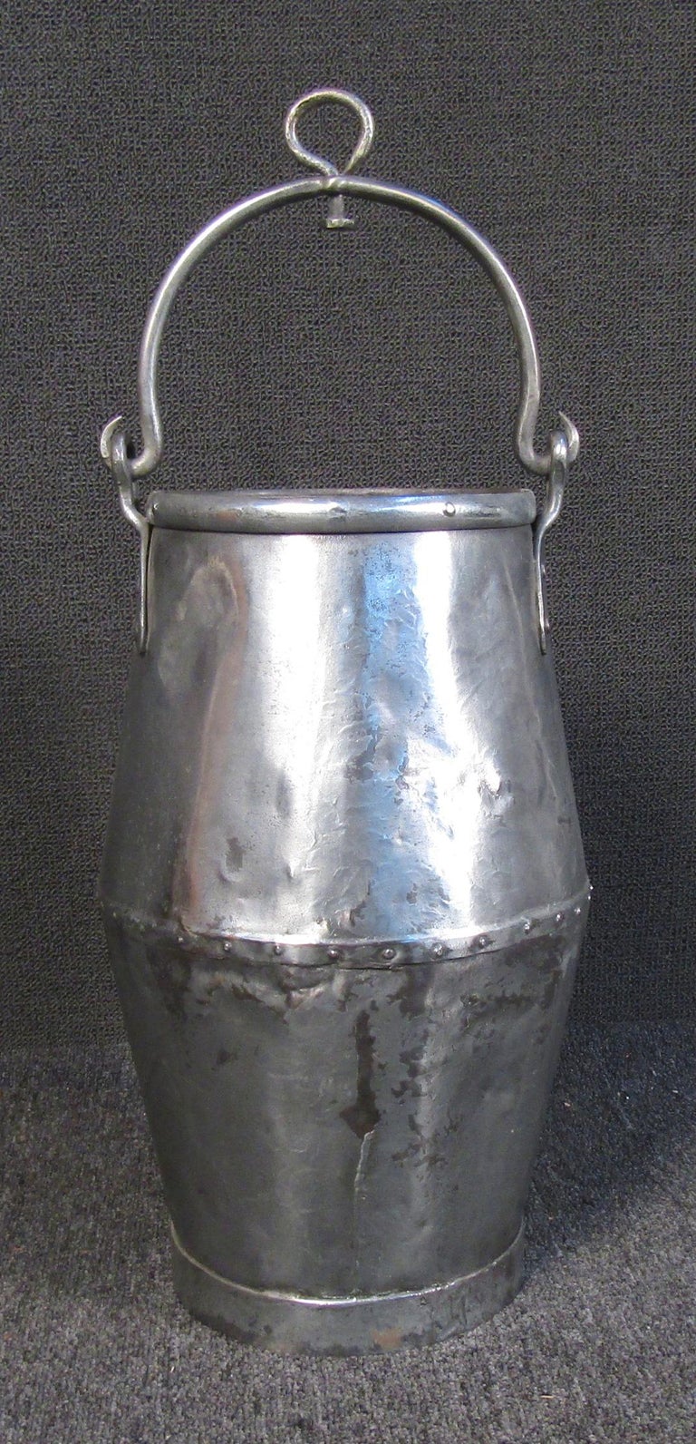 Industrial Riveted Hanging Metal Well Bucket For Sale at 1stDibs well