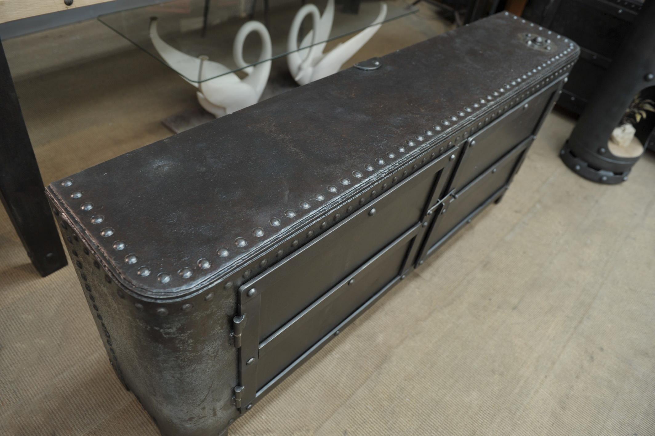 Industrial Riveted Iron Cabinet 1