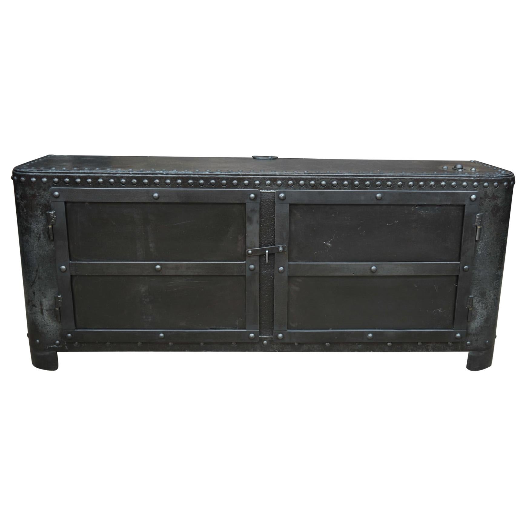 Industrial Riveted Iron Cabinet