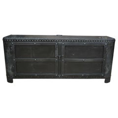Antique Industrial Riveted Iron Cabinet