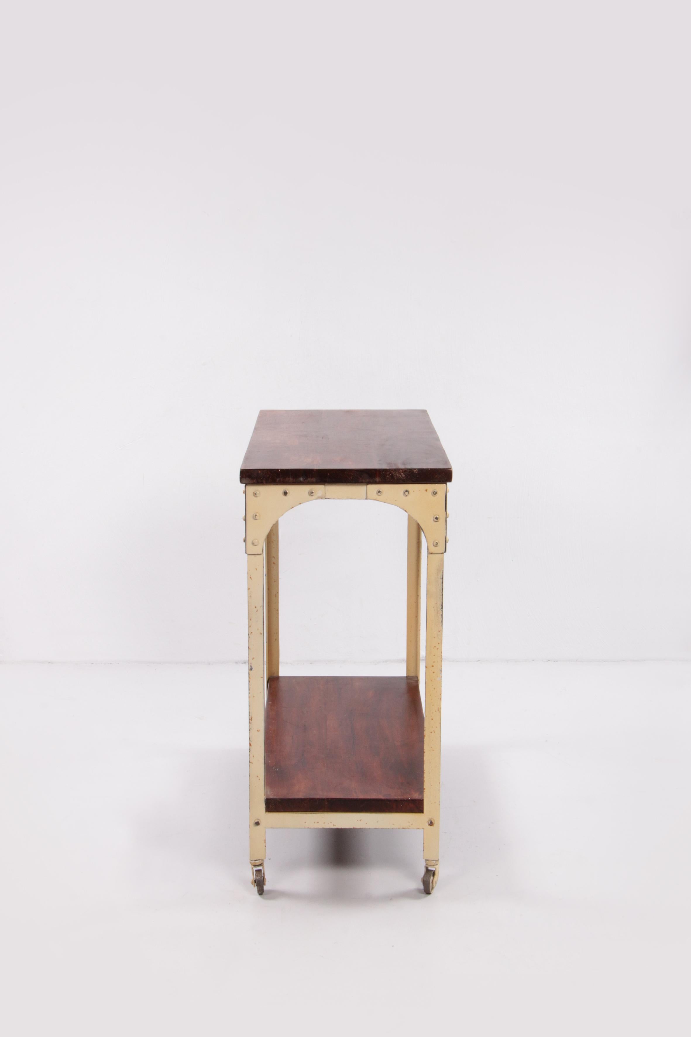 Industrial Robust Side Table Made of Wood and Metal, 1970 England For Sale 4