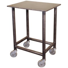 Industrial Rolling Bar Cart Steel and Iron Printer's Turtle Table