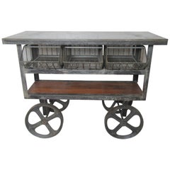Vintage Industrial Rolling Cart