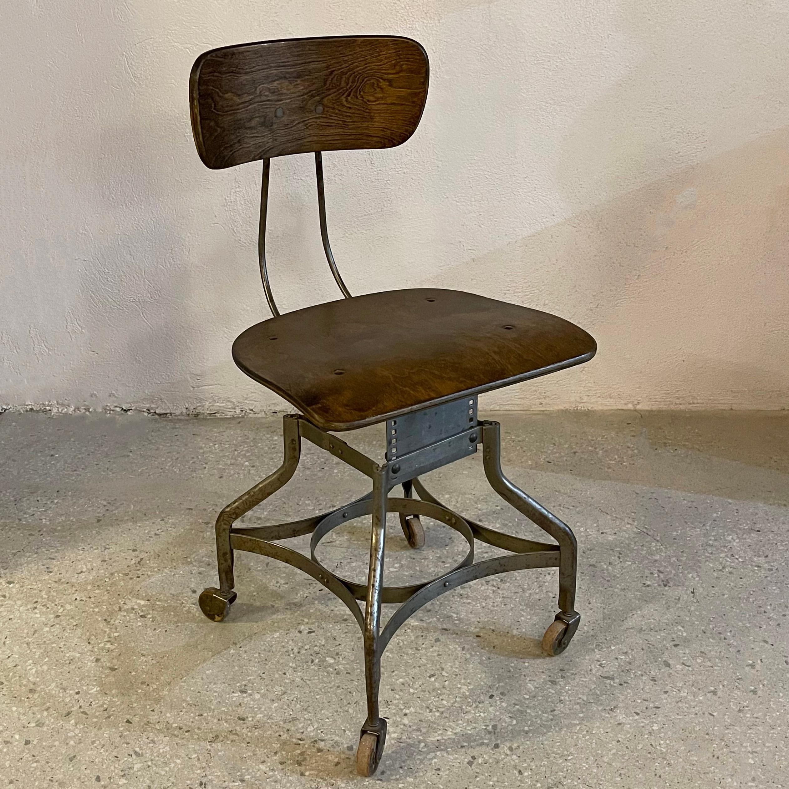 American Industrial Rolling Desk Chair By Toledo Metal Co. For Sale
