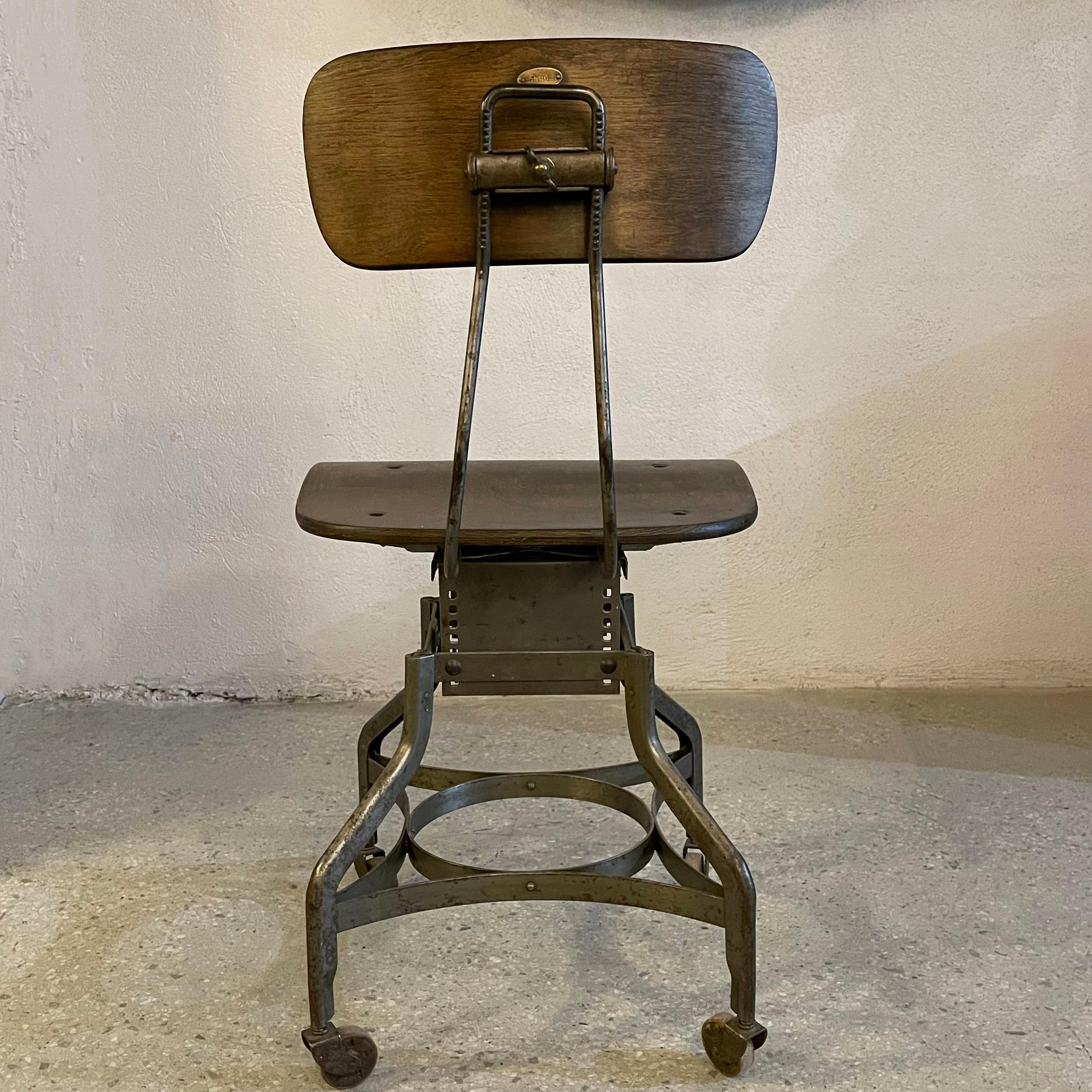20th Century Industrial Rolling Desk Chair By Toledo Metal Co. For Sale