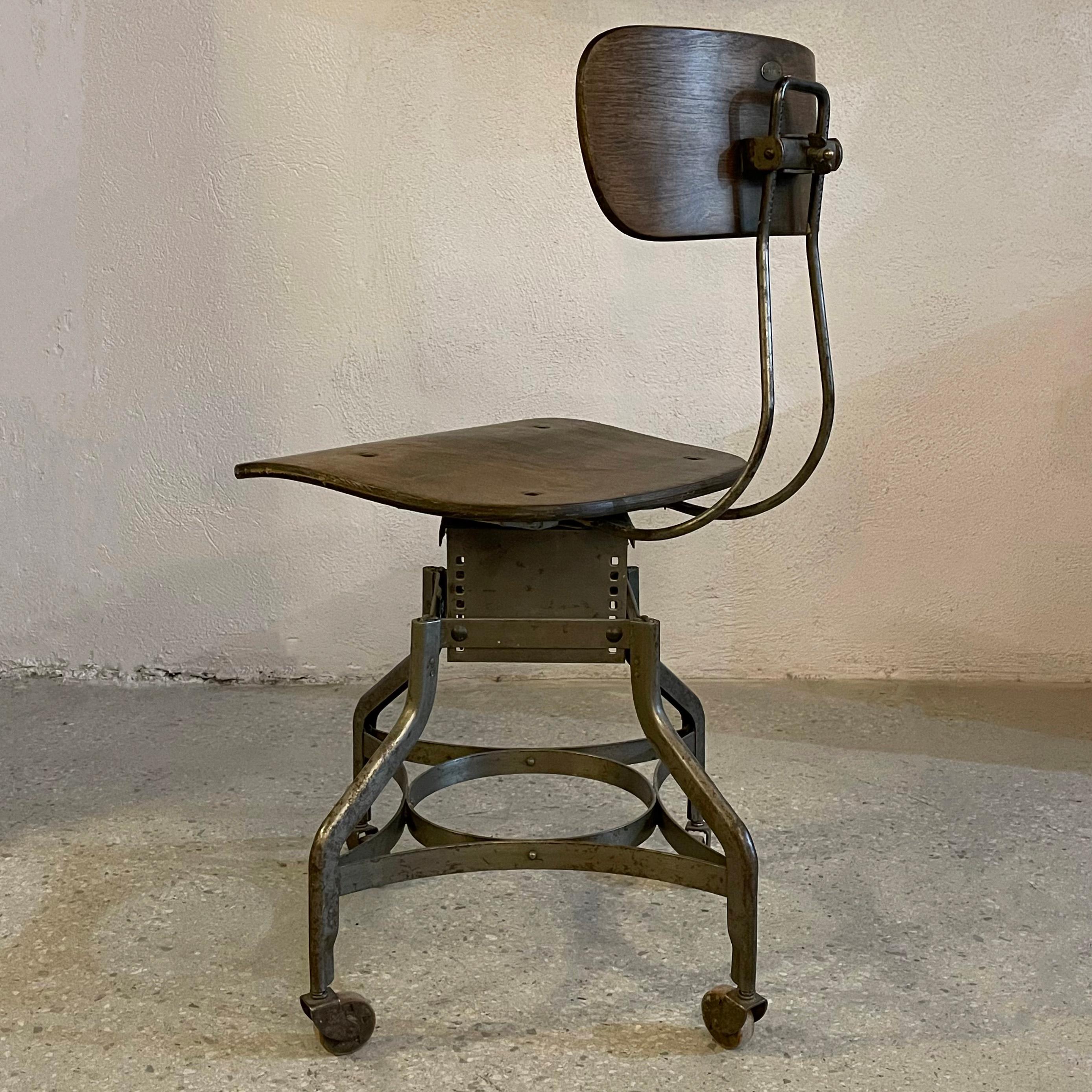 Industrial Rolling Desk Chair By Toledo Metal Co. For Sale 1