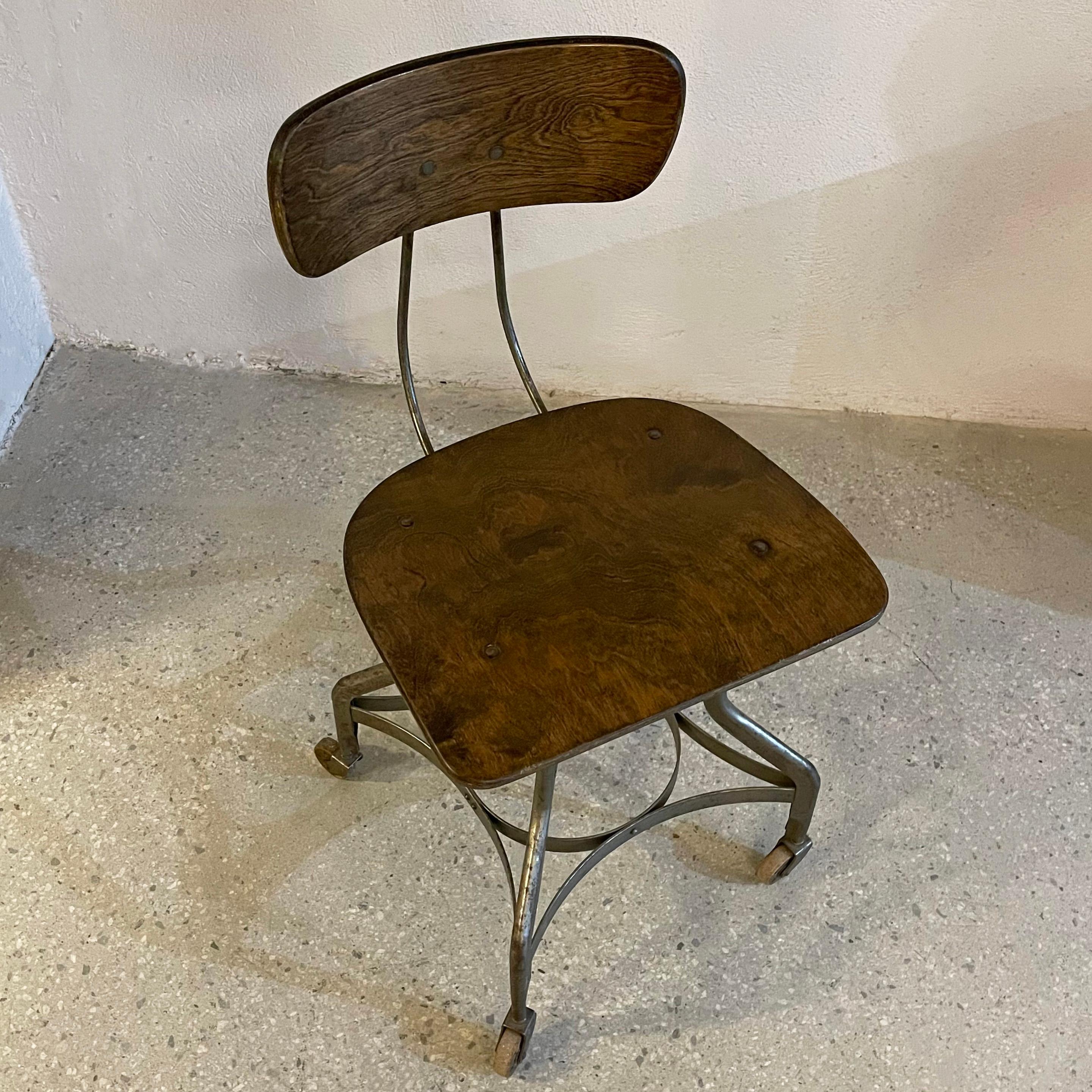 Industrial Rolling Desk Chair By Toledo Metal Co. For Sale 3