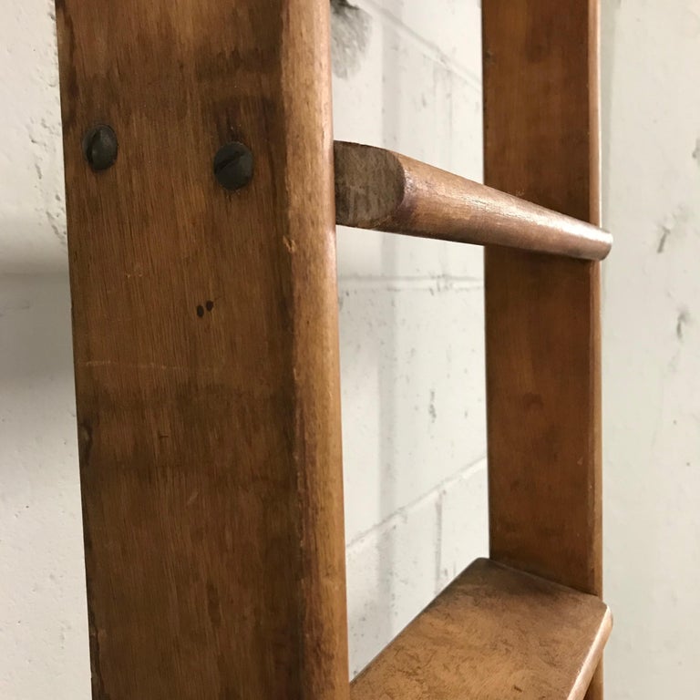 Industrial Rolling Oak Library Ladder by Putnam at 1stDibs industrial