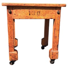 Industrial Rolling Table Kitchen Island Work Table