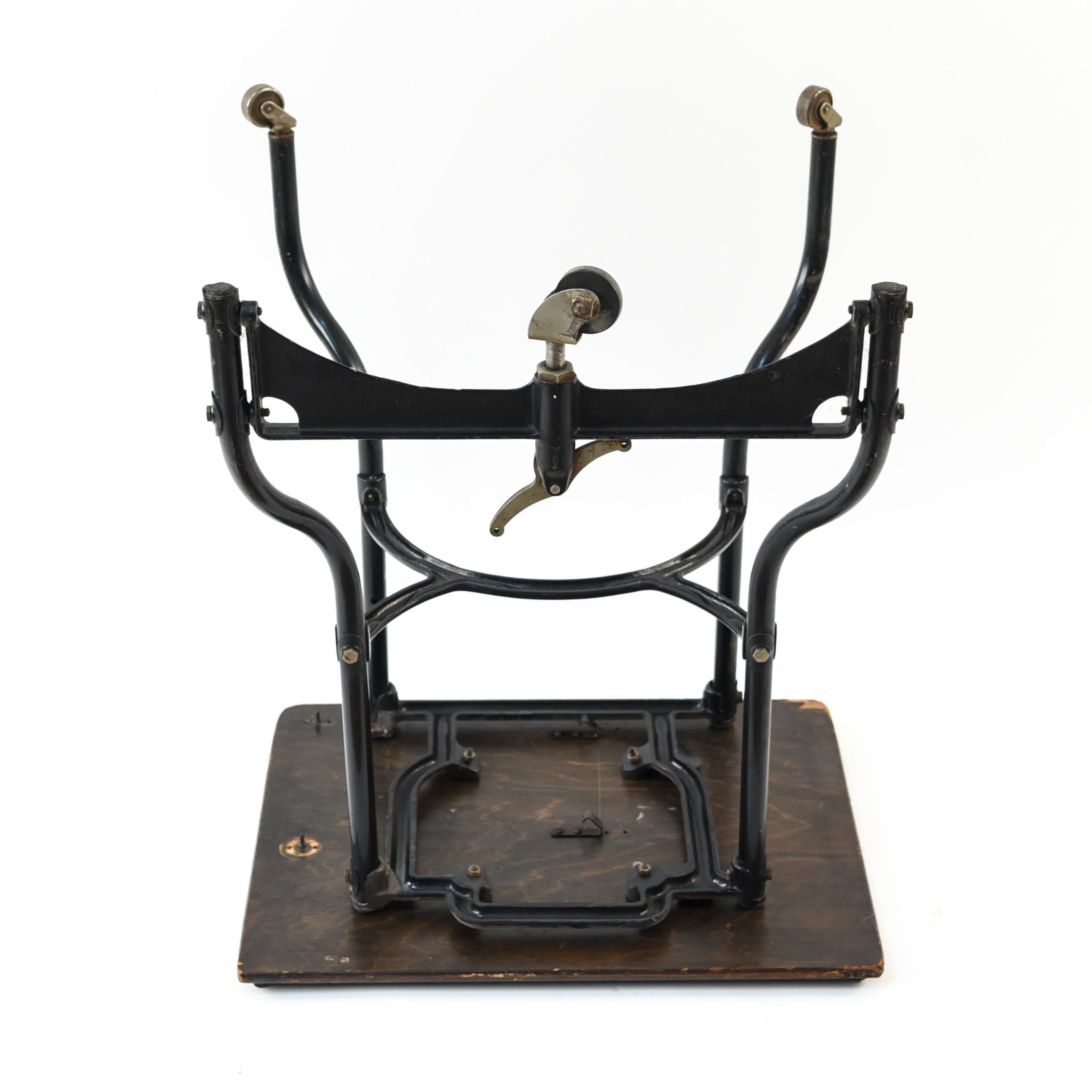 Industrial Rolling Typewriter Stand or Side Table 4