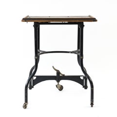 Industrial Rolling Typewriter Stand or Side Table