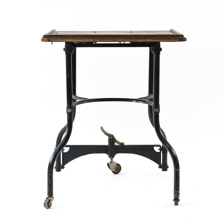 Industrial Rolling Typewriter Stand or Side Table at 1stDibs