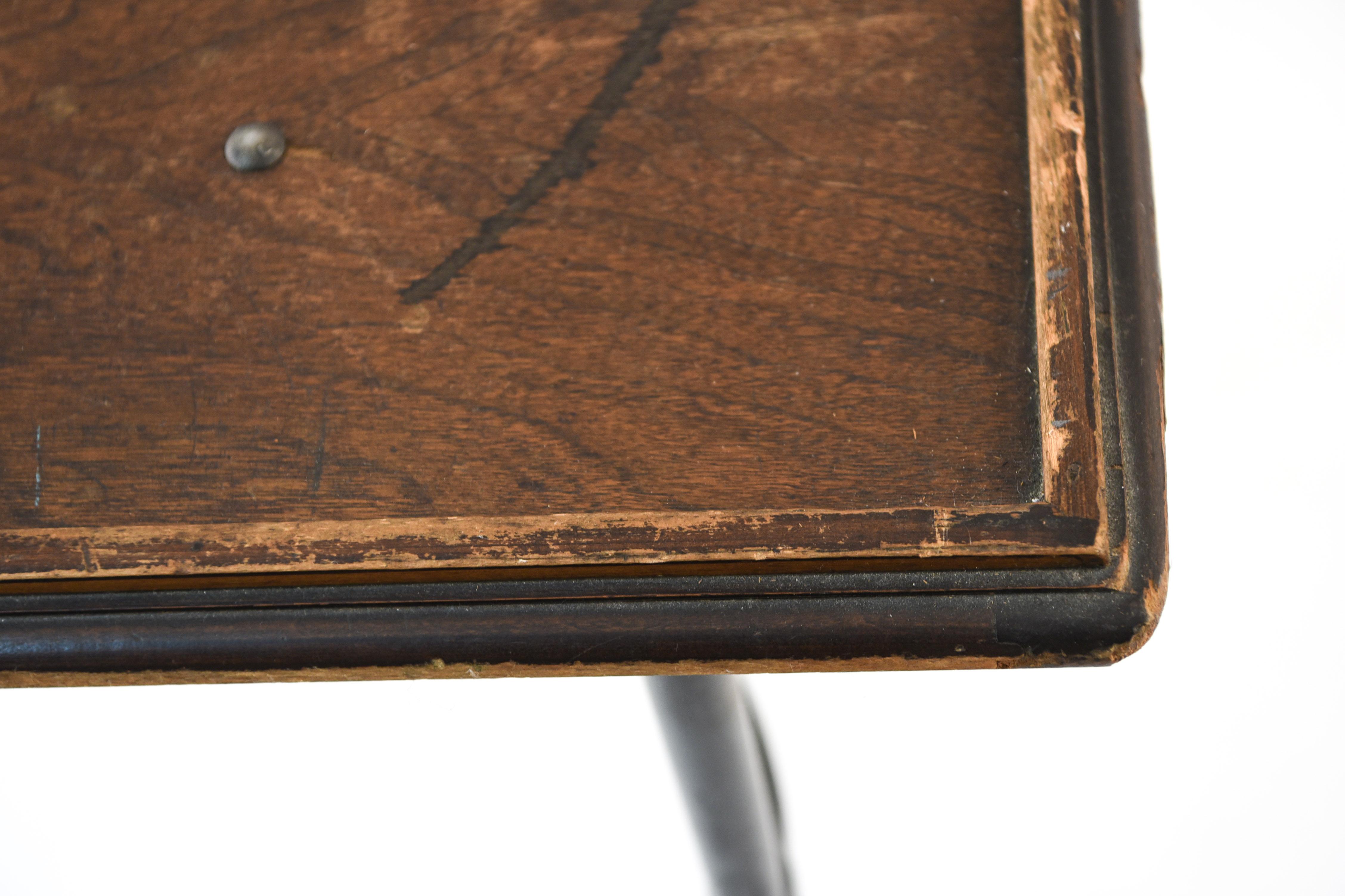 Industrial Rolling Typewriter Stand or Side Table In Good Condition In Norwalk, CT