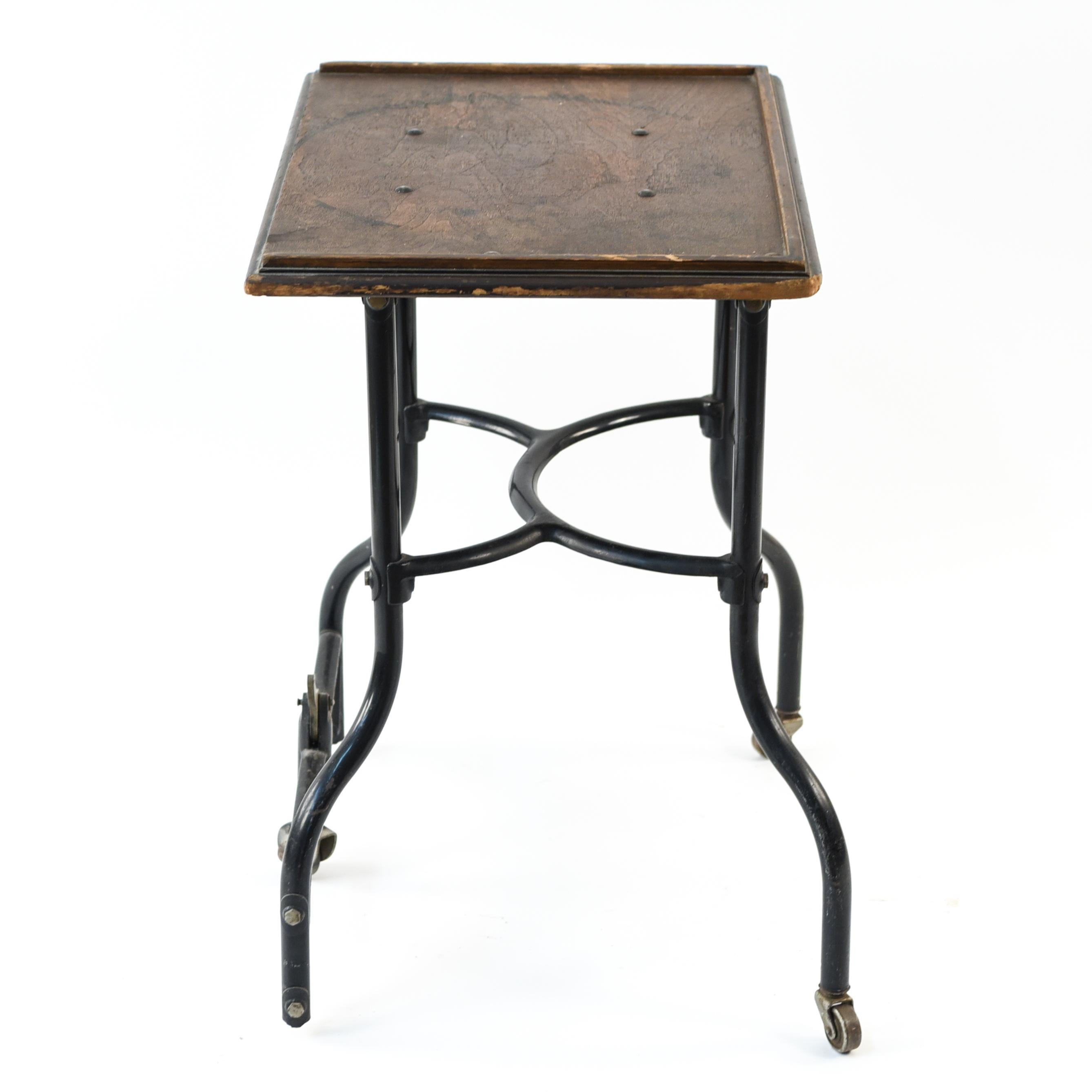 20th Century Industrial Rolling Typewriter Stand or Side Table