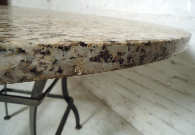 Industrial Round Granite Table For Sale at 1stdibs