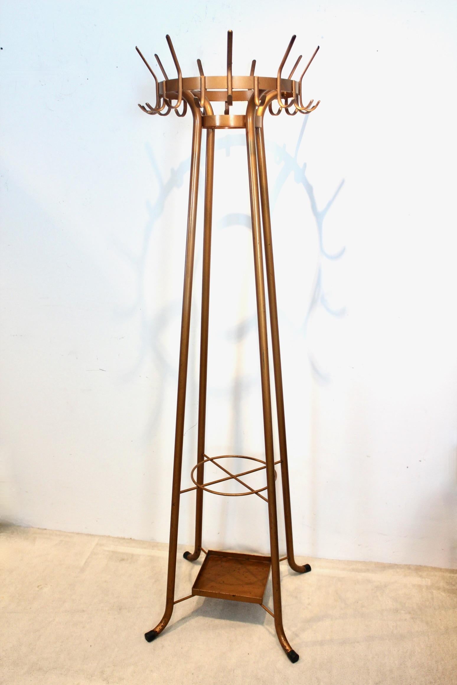 Mid-Century Modern Industrial Round Shaped Steel Hall Stand, Coat Rack For Sale
