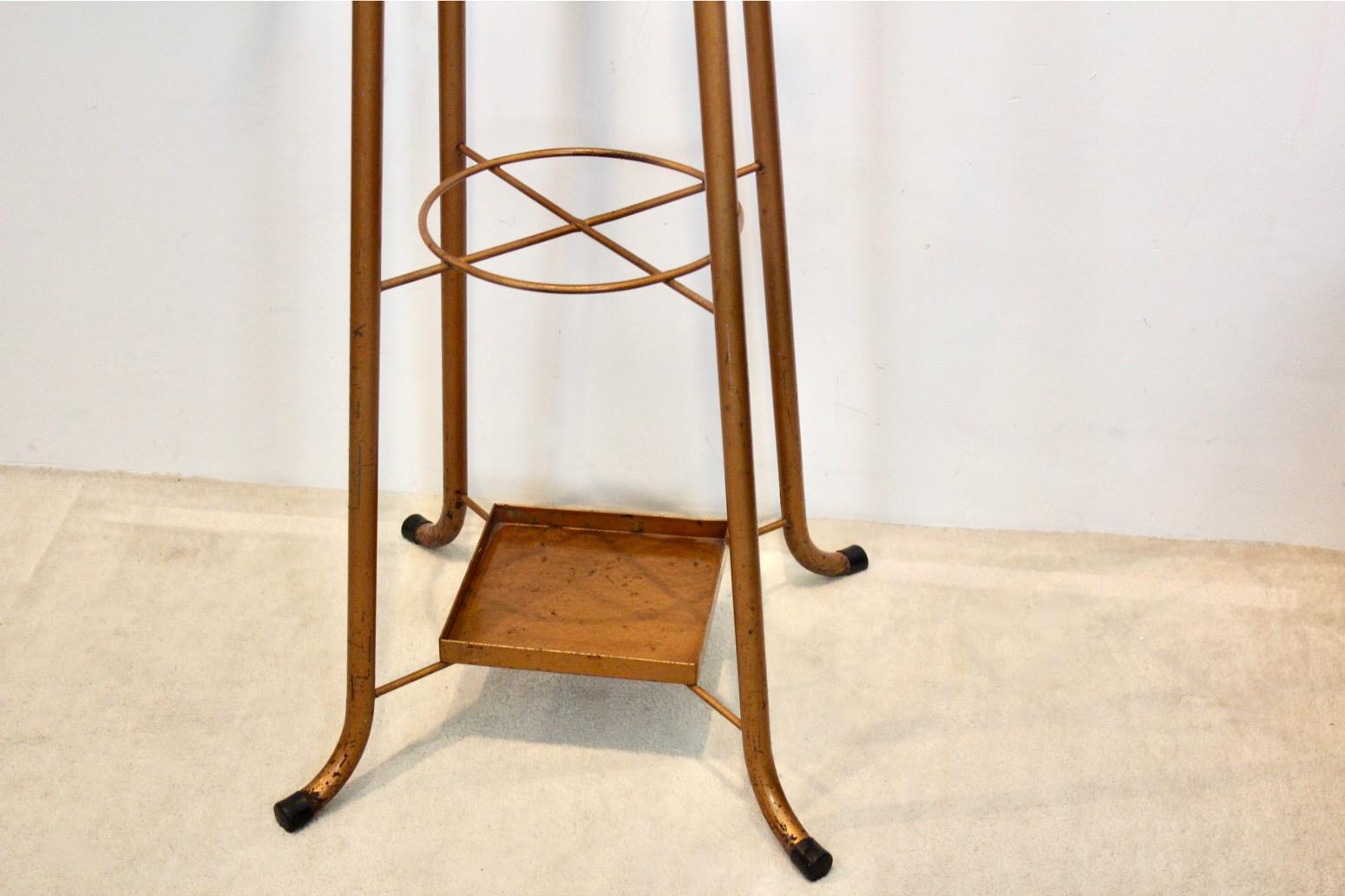 Dutch Industrial Round Shaped Steel Hall Stand, Coat Rack For Sale