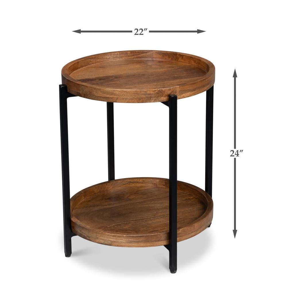 Table d'appoint ronde industrielle en vente 3