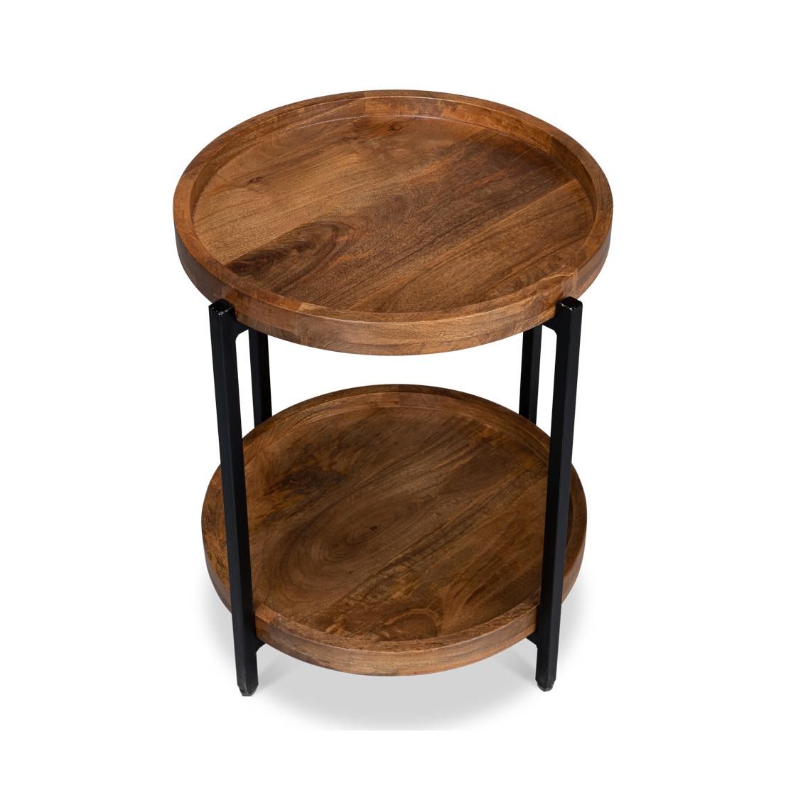 Asiatique Table d'appoint ronde industrielle en vente