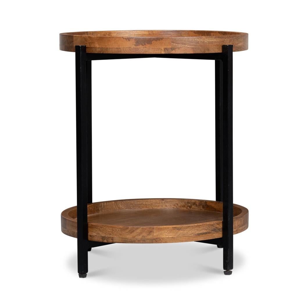 Métal Table d'appoint ronde industrielle en vente