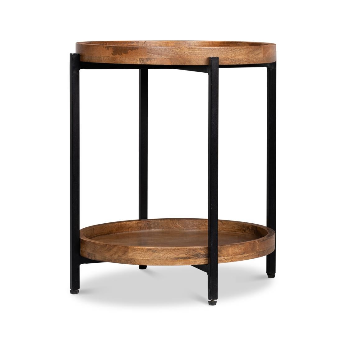 Table d'appoint ronde industrielle en vente 1
