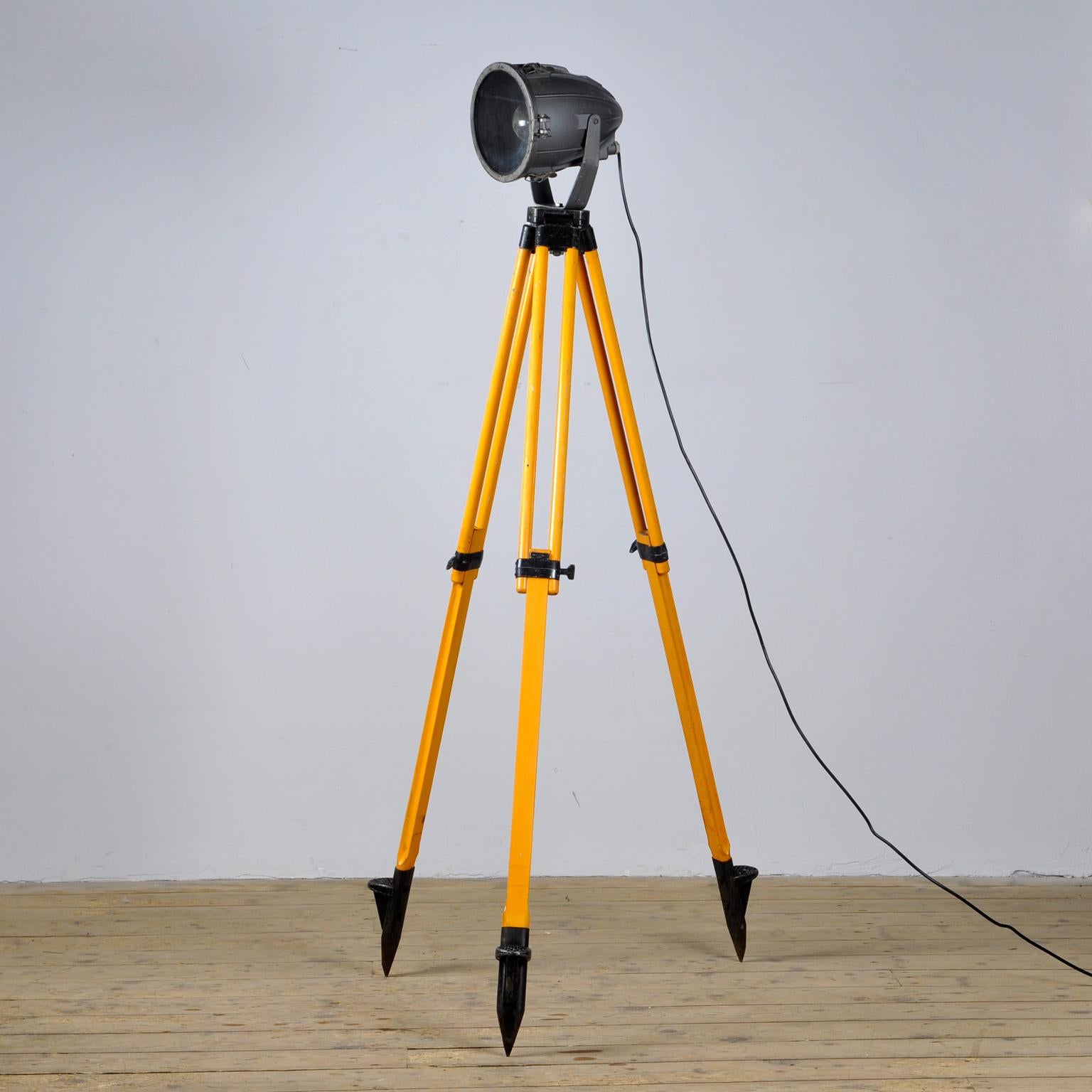 Iron Industrial Russian Tripod Floor Lamp, 1970s For Sale