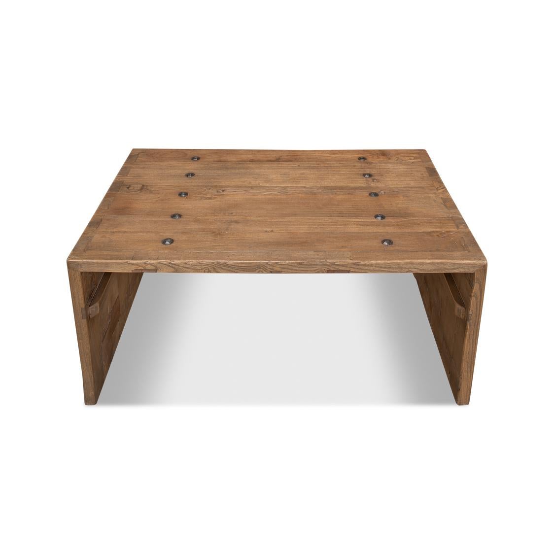Bois Table basse rustique industrielle en vente
