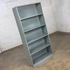 Industrial Rustic Distressed Metal Shelving Bookcase or Display Unit