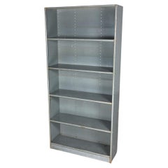 Vintage Industrial Rustic Distressed Metal Shelving Bookcase or Display Unit 