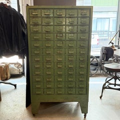 Industrial Rustic Painted Steel Multi-Drawer Tool Cabinet
