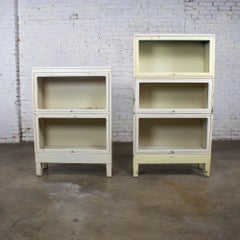 Industrial Rustic Pair Modular Stacking Barrister Bookcase by Globe-Wernicke