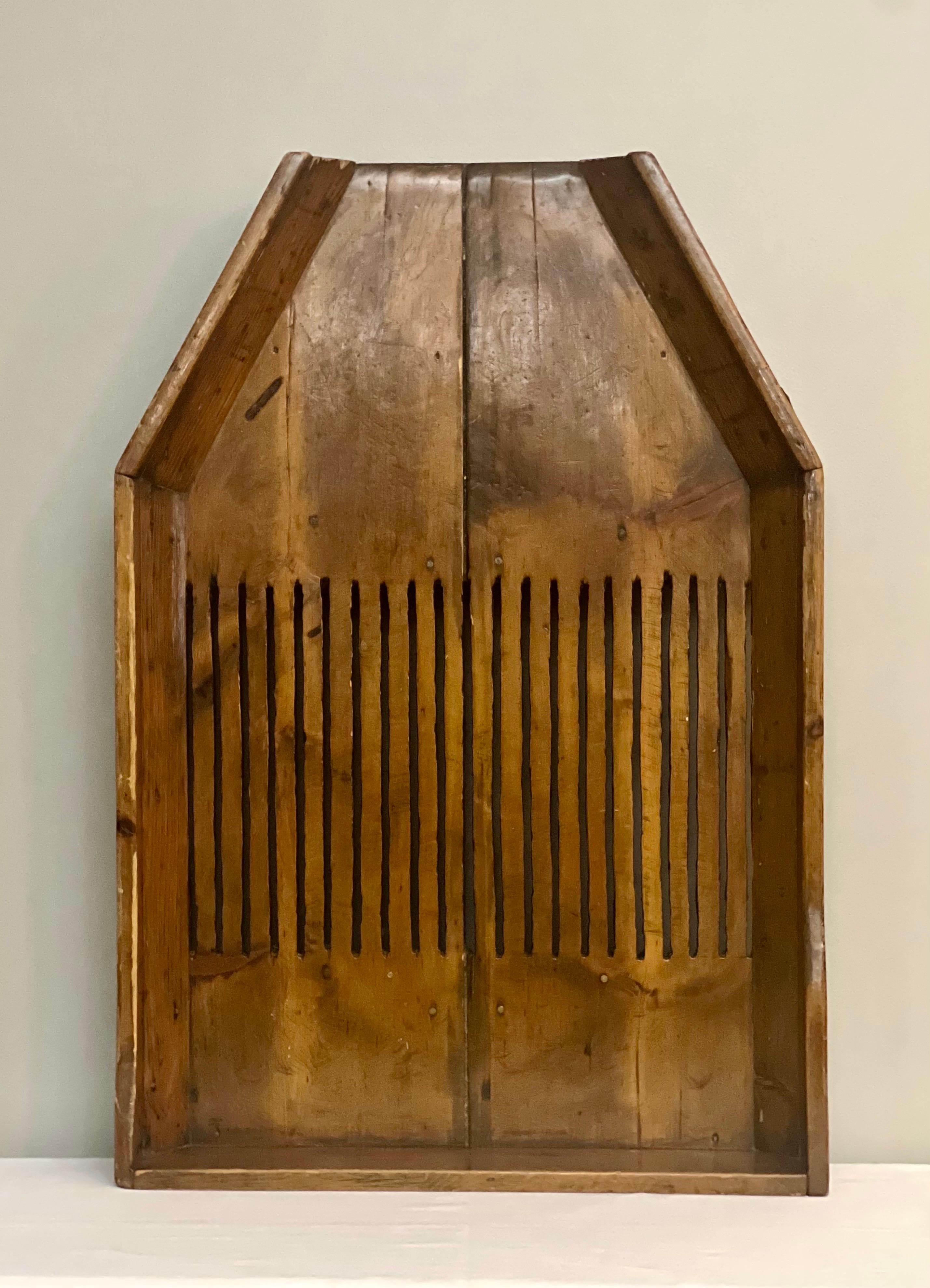 Hand-Crafted Industrial Salvage Cranberry Bog Wooden Harvesting Board For Sale
