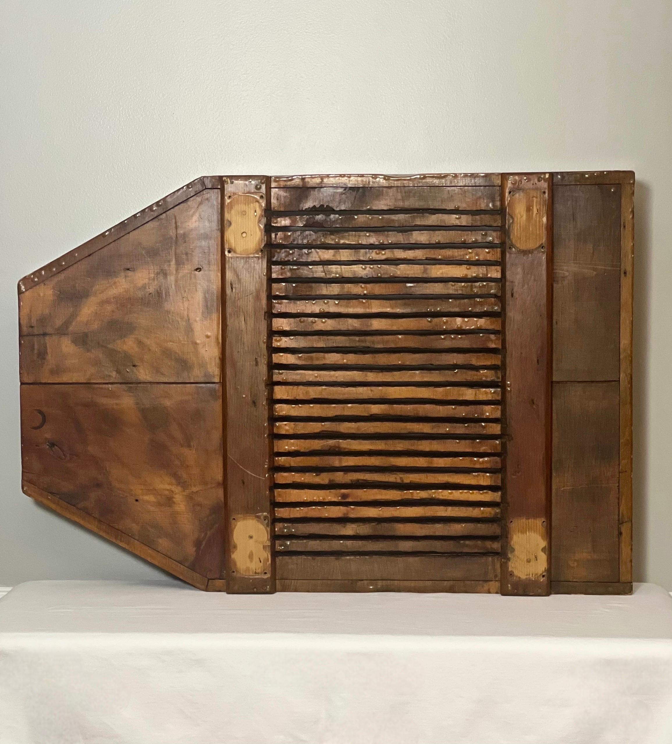 Industrial Salvage Cranberry Bog Wooden Harvesting Board In Good Condition For Sale In Doylestown, PA